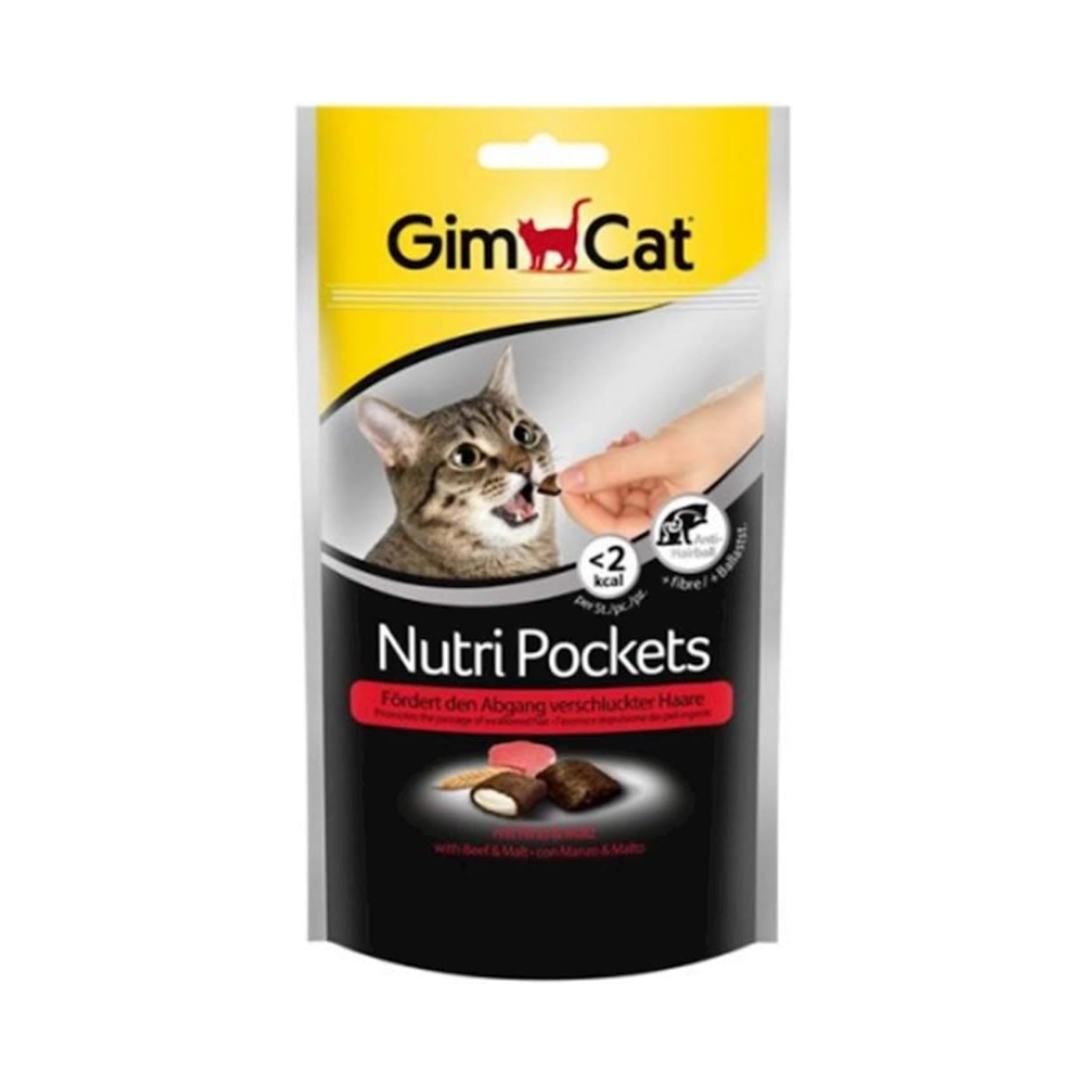 Gimcat Nutripockets Kedi Ödülü Biftek Malt, 60 Gr
