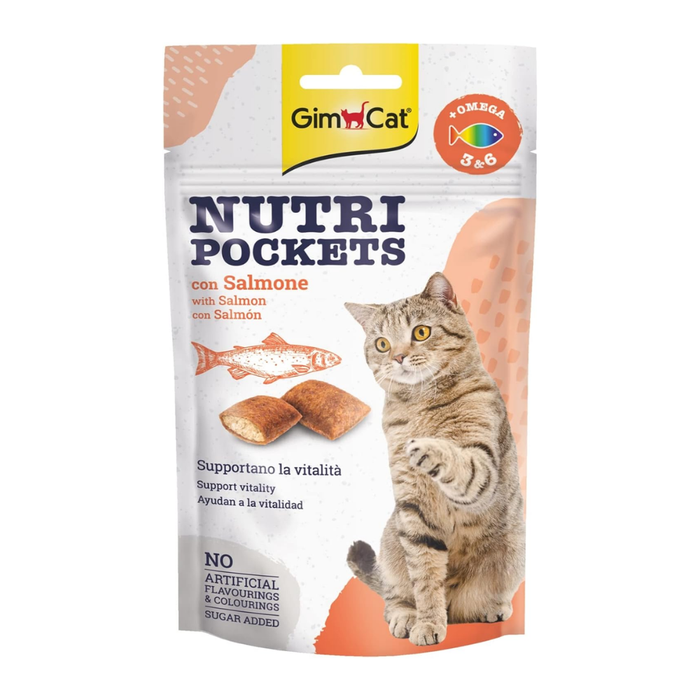 GimCat Nutripockets Kedi Ödülü Somon Omega 3&6 60Gr