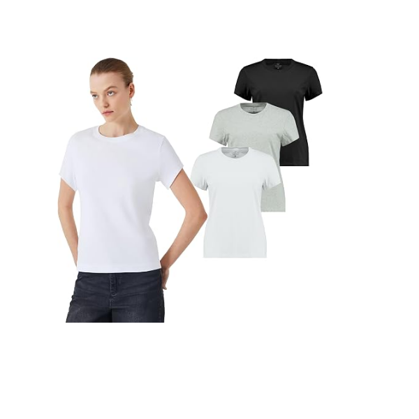 Giorgina Ferri 3'lü Kutu Premium Kadın Tee T-shirt Valeria