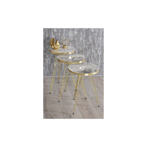 GOLDFALEZ Zigon Sehpa Gold Efes Tel thumbnail