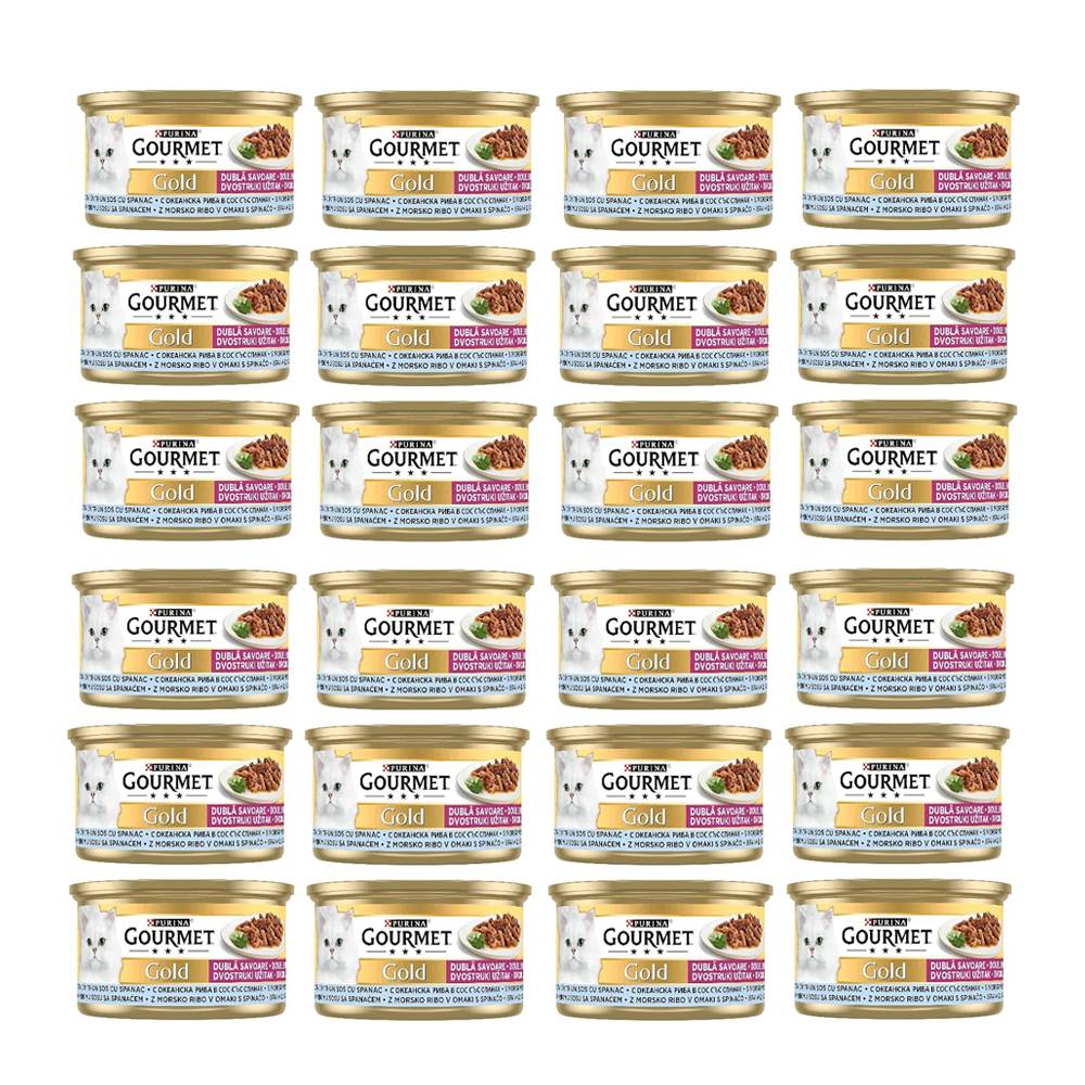 Gourmet Gold Çifte Lezzet Okyanus Balığı & Sebzeli Yaş Kedi Maması 85 Gr x 24 Adet