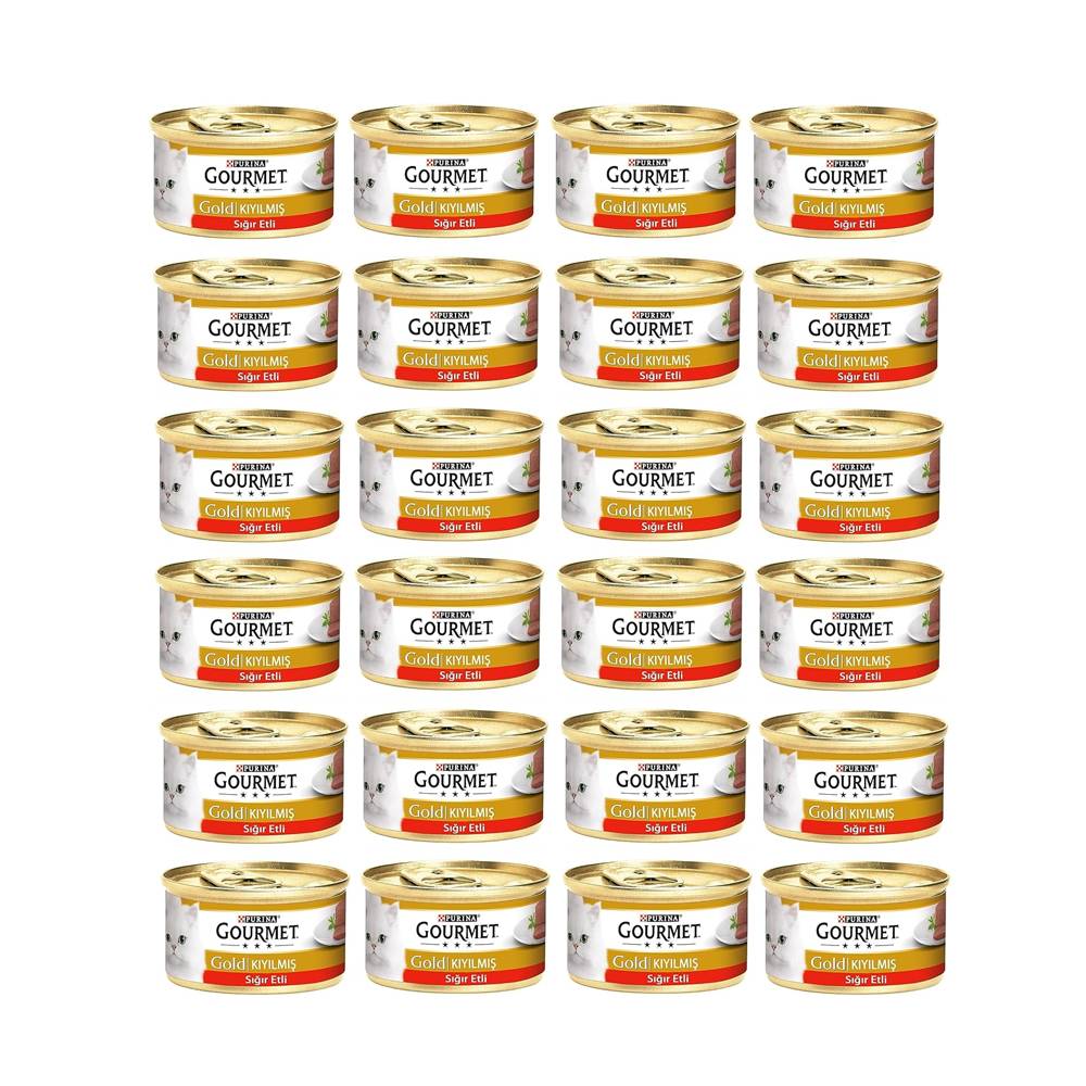 Gourmet Gold Kıyılmış Sığır Etli Yaş Kedi Maması 85 Gr x 24 Adet
