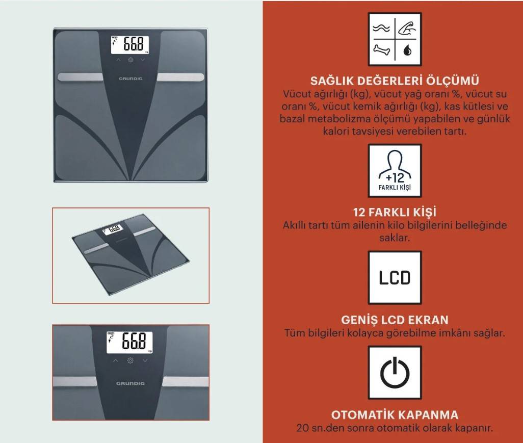 Grundig PS 5112 Vücut Analizli Cam Tartı thumbnail