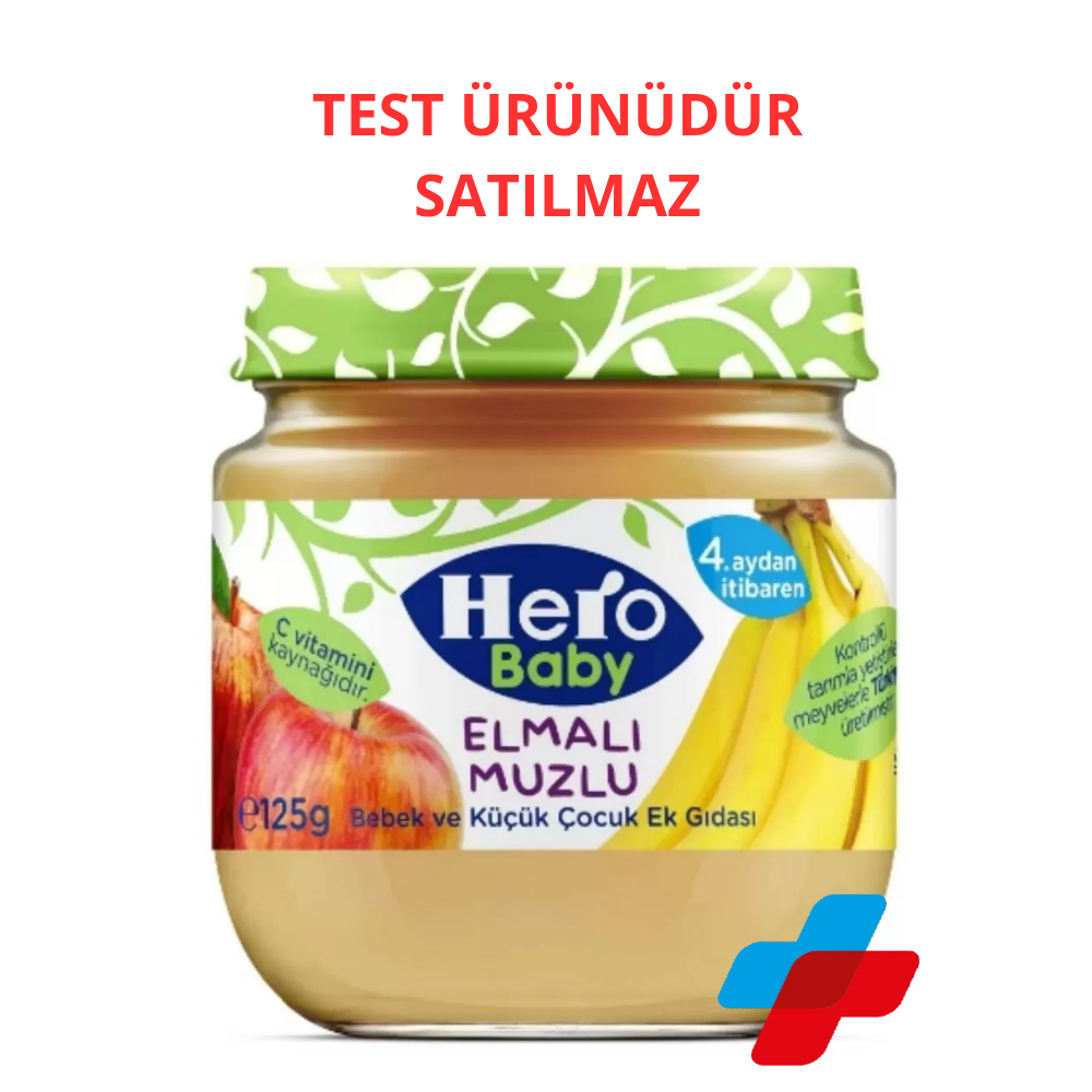Hero Baby Elma Muz Püreli Kavanoz Mama 125 gr (TEST ÜRÜNÜDÜR SATILMAZ)
