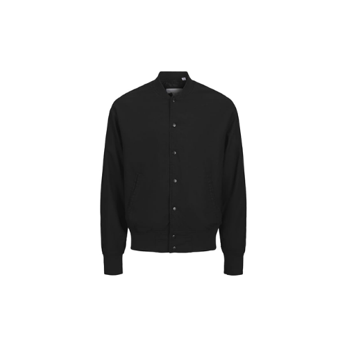 Jack&Jones Ario Linen Bomber Erkek Siyah Yuvarlak Yaka Ceket