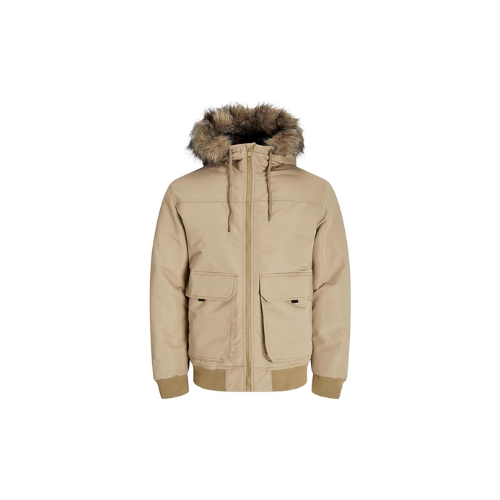 Jack & Jones Jjconstruct Faux Fur Bomber Bomber Erkek Açık Kahverengi