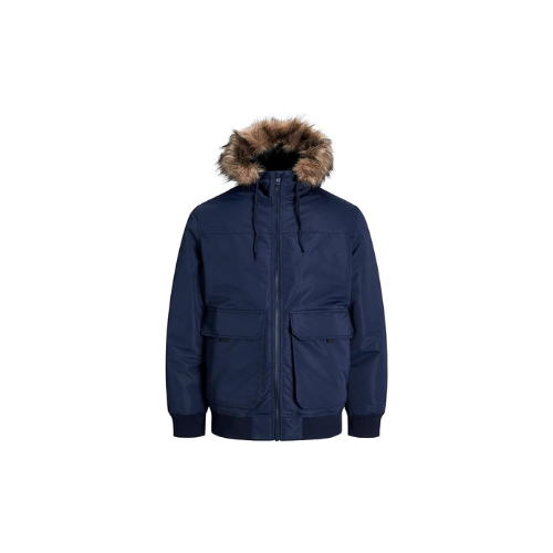 Jack & Jones Jjconstruct Faux Fur Bomber Bomber Erkek Lavcivert