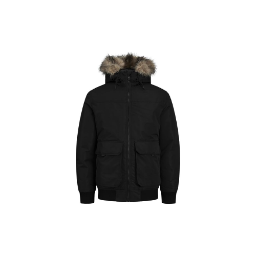 Jack & Jones Jjconstruct Faux Fur Bomber Bomber Erkek Siyah
