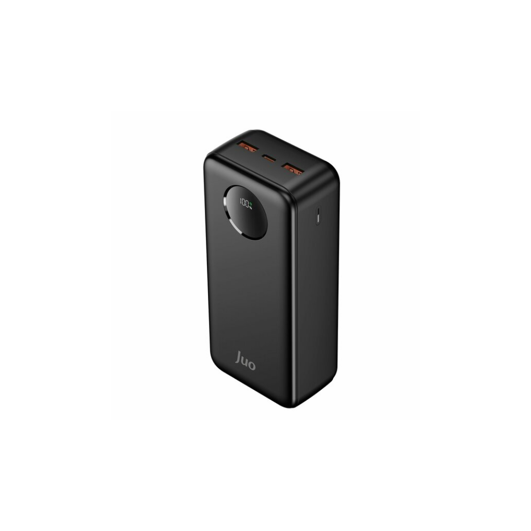 Juo 30000mAh 22.5W Dijital Led Ekranlı Taşınabilir Hızlı Şarj Cihazı Powerbank Siyah