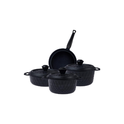 Karaca BioDiamond Döküm 7 Parça Fırın Eldiveni Hediyeli Tencere Seti