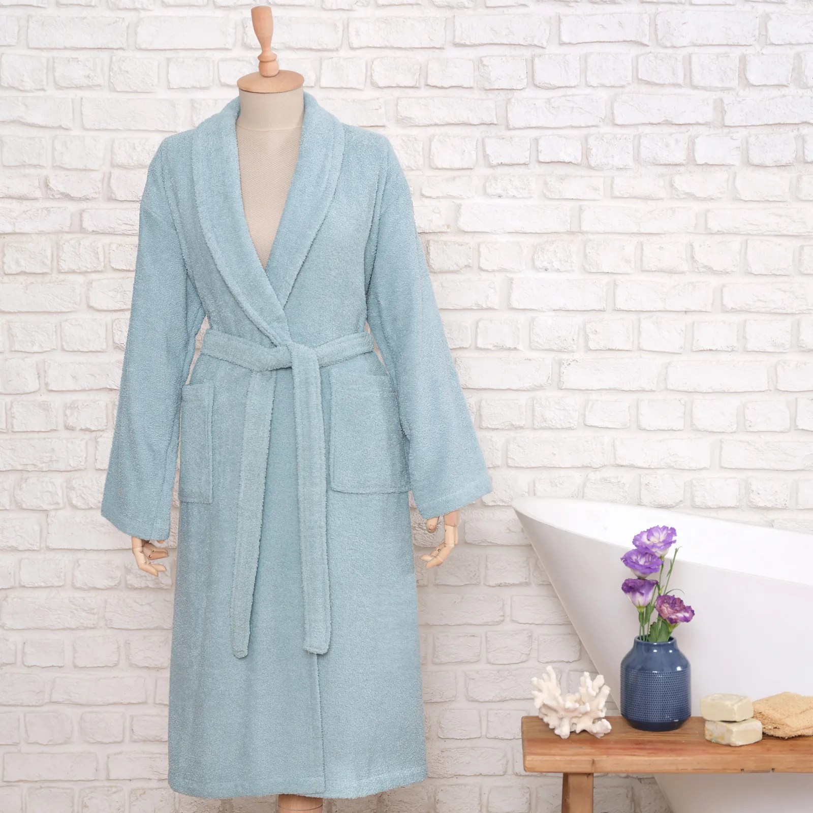 Karaca Home Daily Soft Petrol %100 Pamuk Erkek Bornoz L/XL