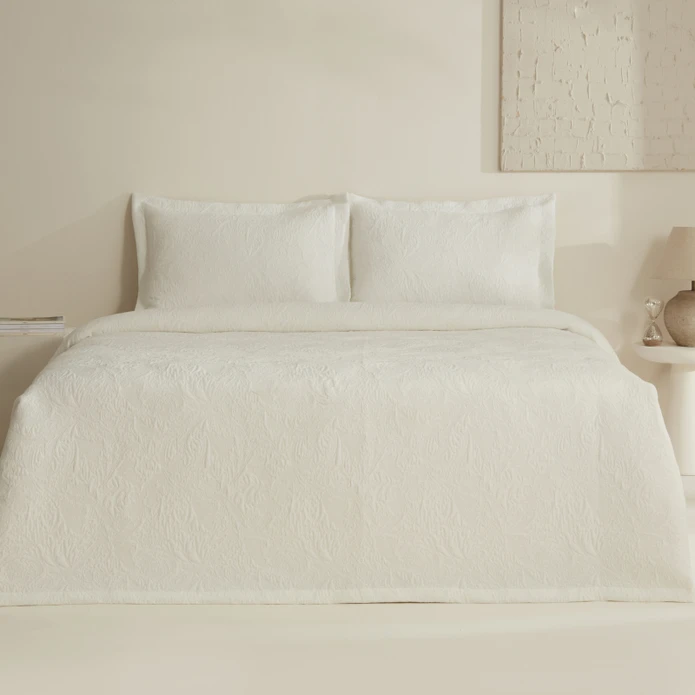 Karaca Home Olivia Çift Kişilik Yatak Örtüsü Seti – Offwhite