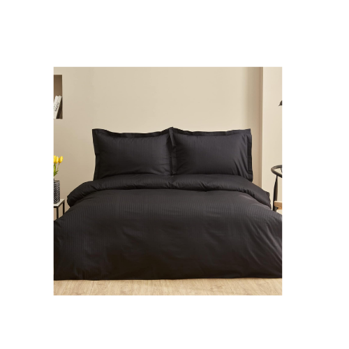 Karaca Home Uniq %100 Pamuk Çift Kişilik Saten Nevresim Takımı Siyah