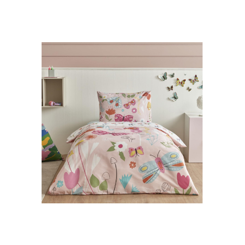 Karaca Home Young Butterfly %100 Pamuk Tek Kişilik Nevresim Takımı thumbnail