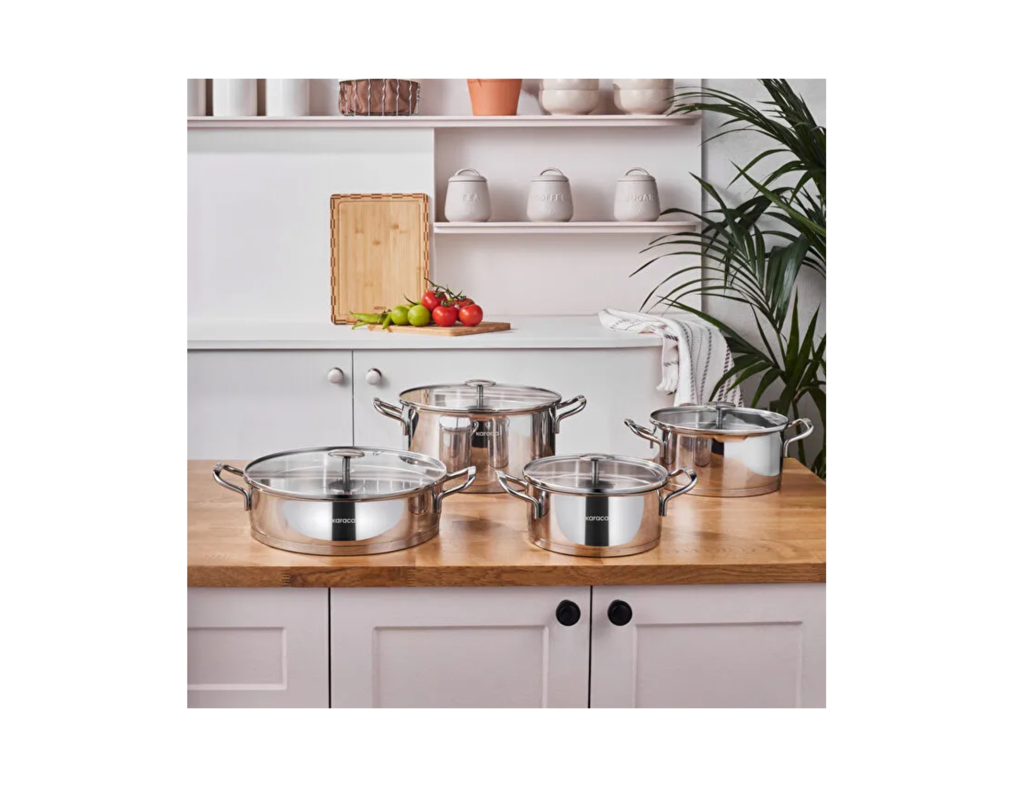 Karaca Vapor 8 Parça Süzgeçli Çelik Tencere Seti