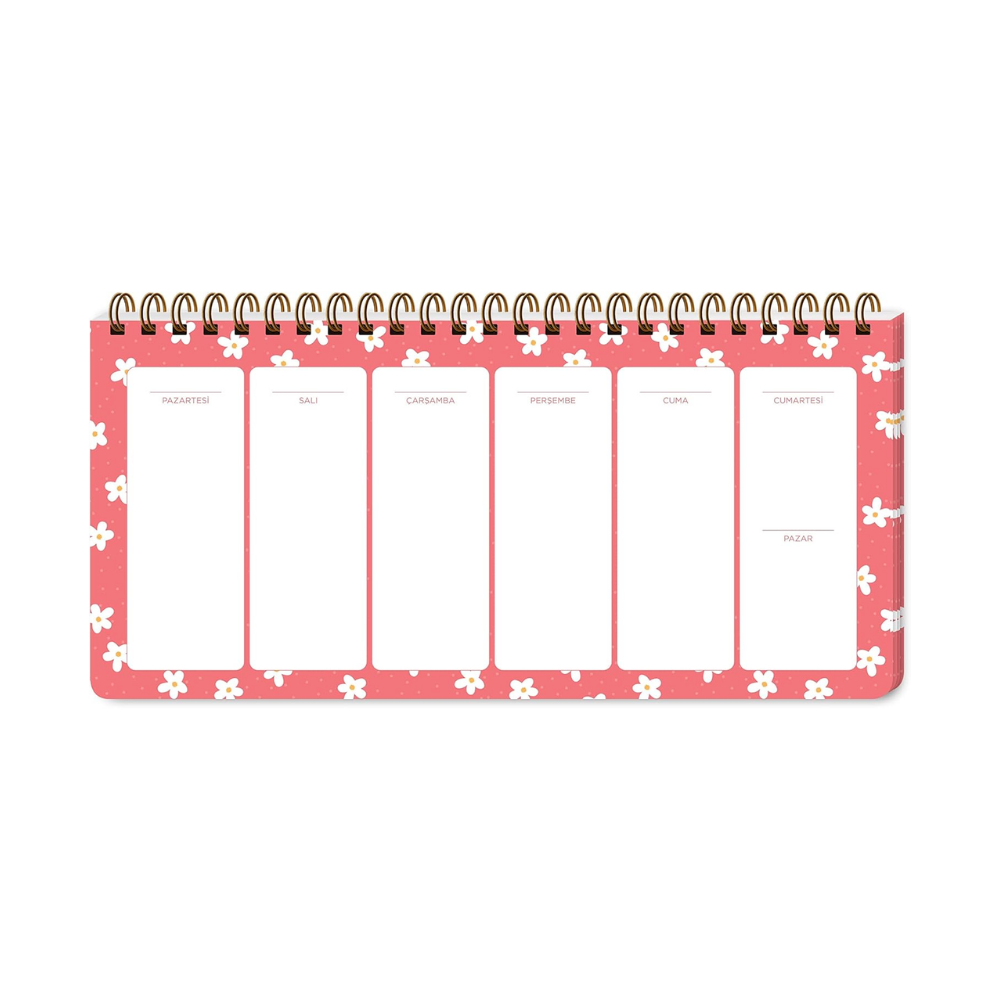 Keskin Color 13x27 Haftalık Spiralli Planner - Minik Papatya
