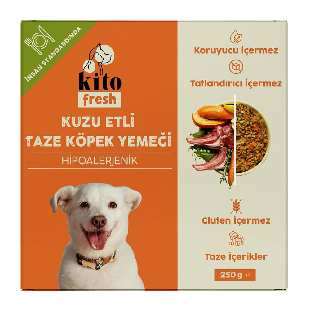 Kito Fresh Kuzu Etli Taze Köpek Yemeği 250gr