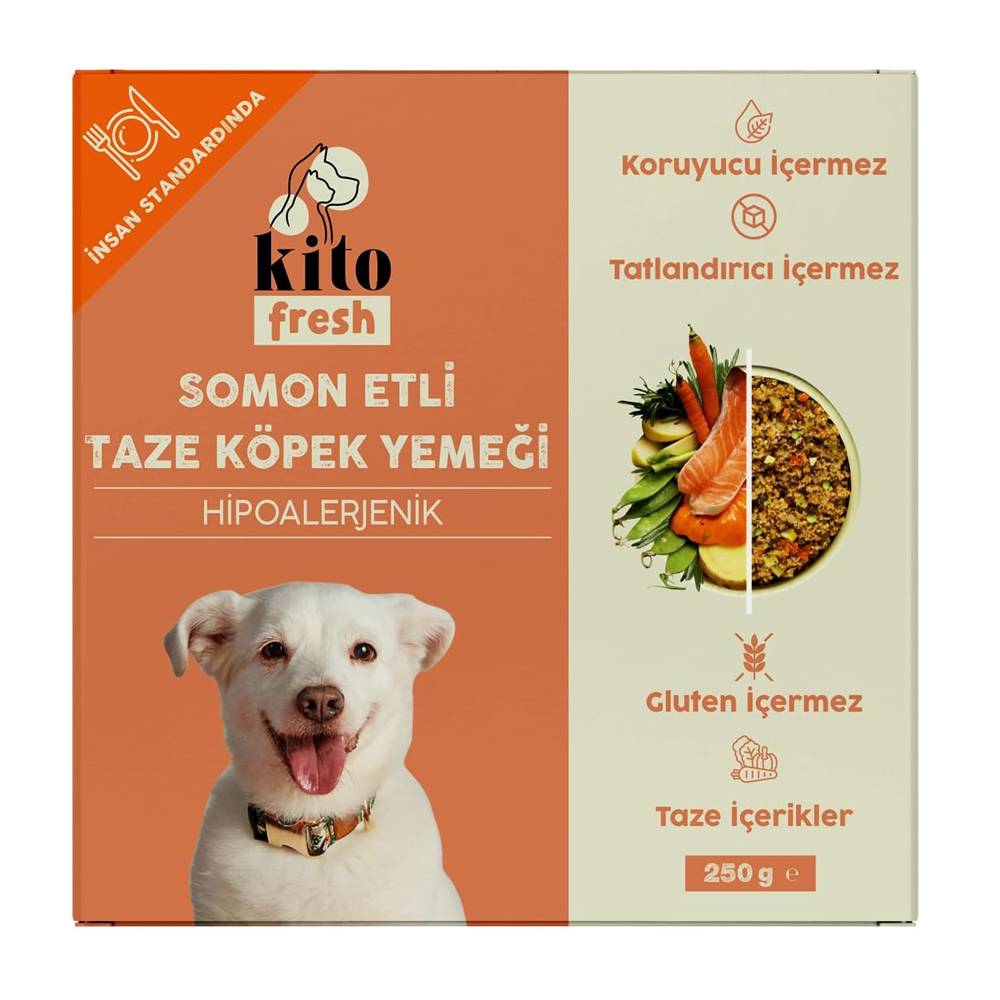 Kito Fresh Somon Etli Taze Köpek Yemeği 250gr