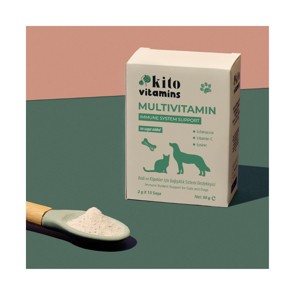 Kito Kedi ve Köpekler İçin Multivitamin Bağışıklık Sistemi Destekleyici 2g X 15 Saşe
