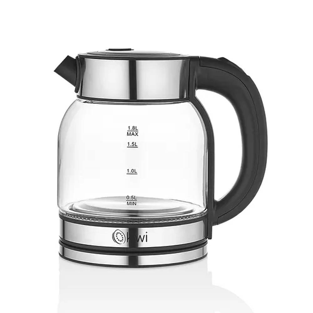 Kiwi Kk-3333 Çelik Tabanlı Cam Su Isıtıcı Kettle 1.8 Lt 1500 W