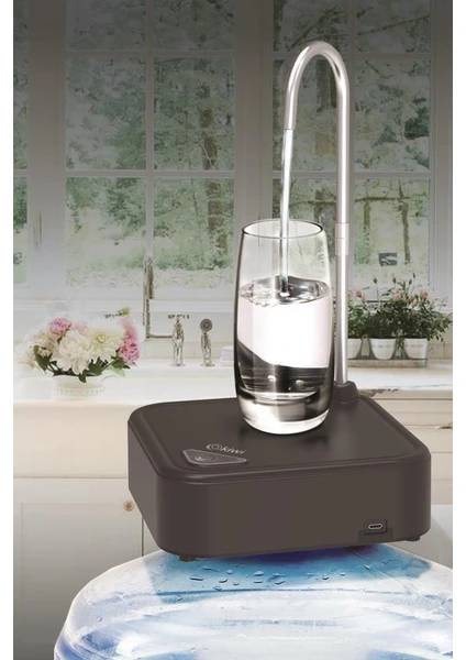 Kiwi KWP-8520 Şarjlı Standlı Damacana Su Pompası – Siyah