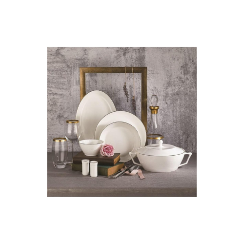 Korkmaz Lines Collection 58 Parça Yuvarlak Yemek Takımı