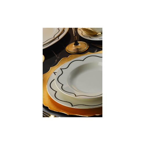 Kütahya Porselen Bone Kalıpso 62 Parça 12 Kışılık Yemek Takımı Dekor 11699