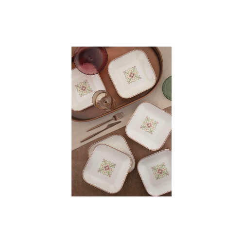 Kütahya Porselen Bone Minas 6 Parça 20 Santimetre Çukur Tabak, Goblen