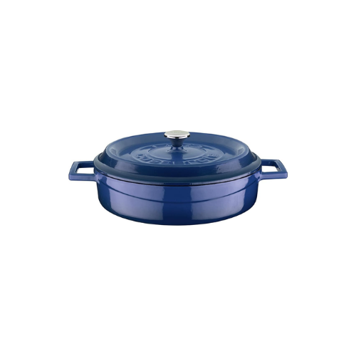 Lava Döküm Çok Amaçli Yayvan Tencere Çap 24 cm Trendy Mavi