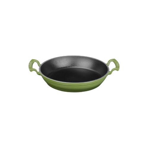 Lava Döküm Yuvarlak Sahan Döküm Demir Yekpare Çift Kulplu Çap 24cm. Yeşil