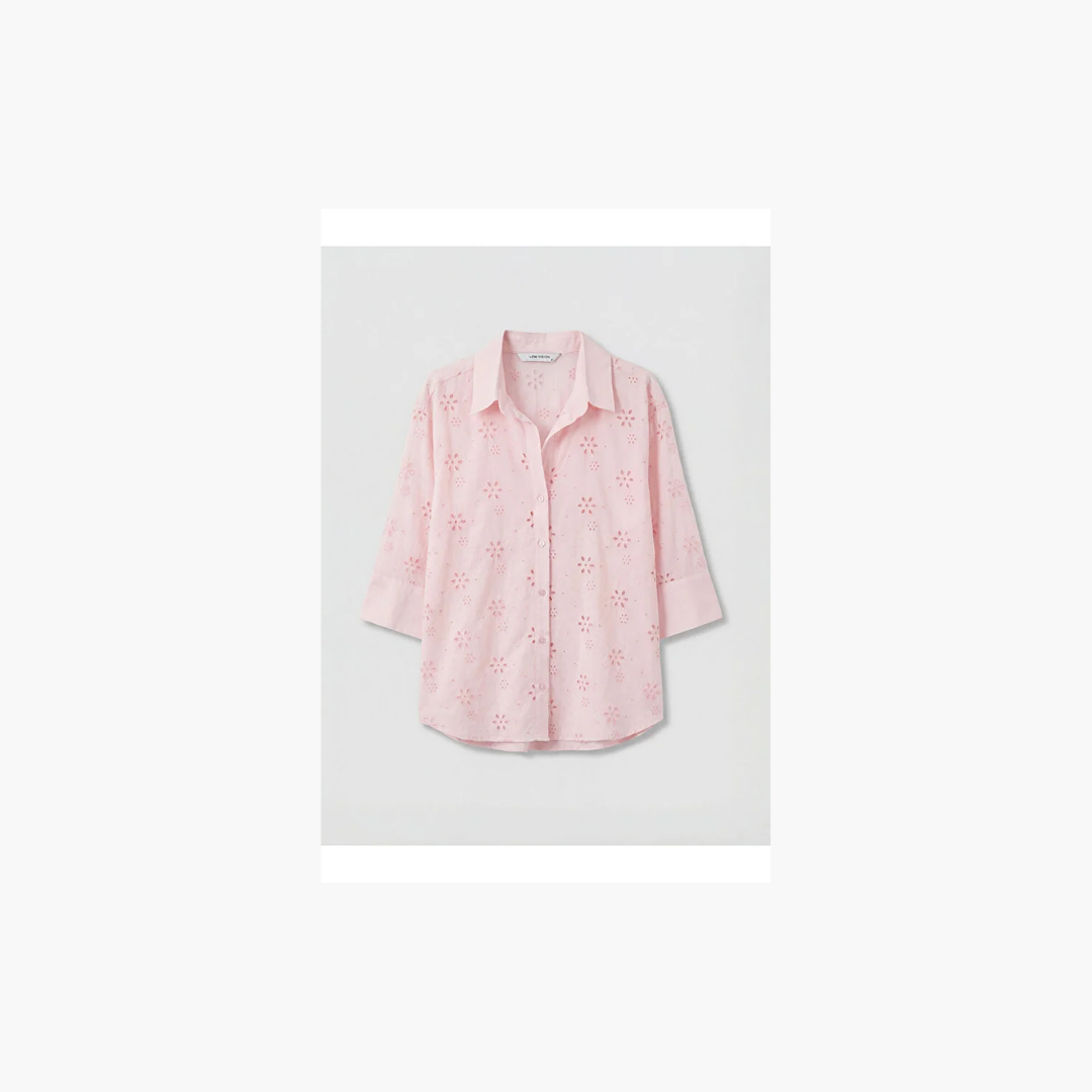 LC Waikiki Pembe Ajurlu Oversize Kadın Gömlek thumbnail