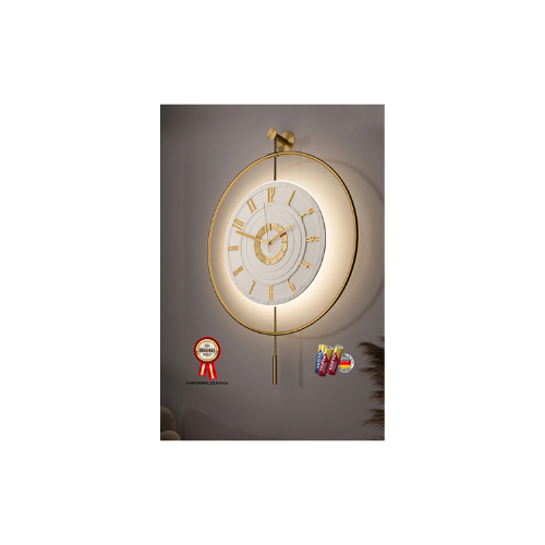 MetaQuartz Aksesuar Led’li Gold 7-24 Kristal - Büyük Boy (50X75CM)-(3 ADET PİL HEDİYE) Dekoratif MetalDuvar Saati thumbnail