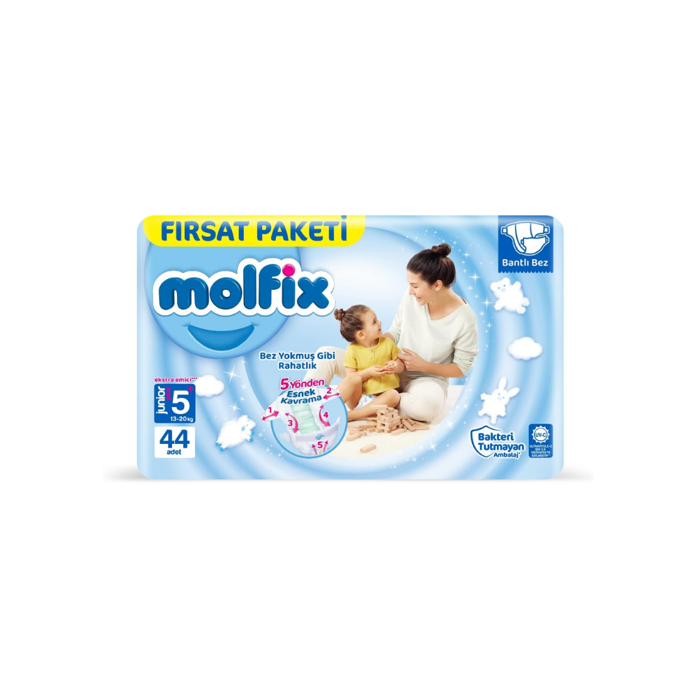 Molfix Bebek Bezi 3D Juniorplus 5+ Beden Fırsat Paketi 44 Adet