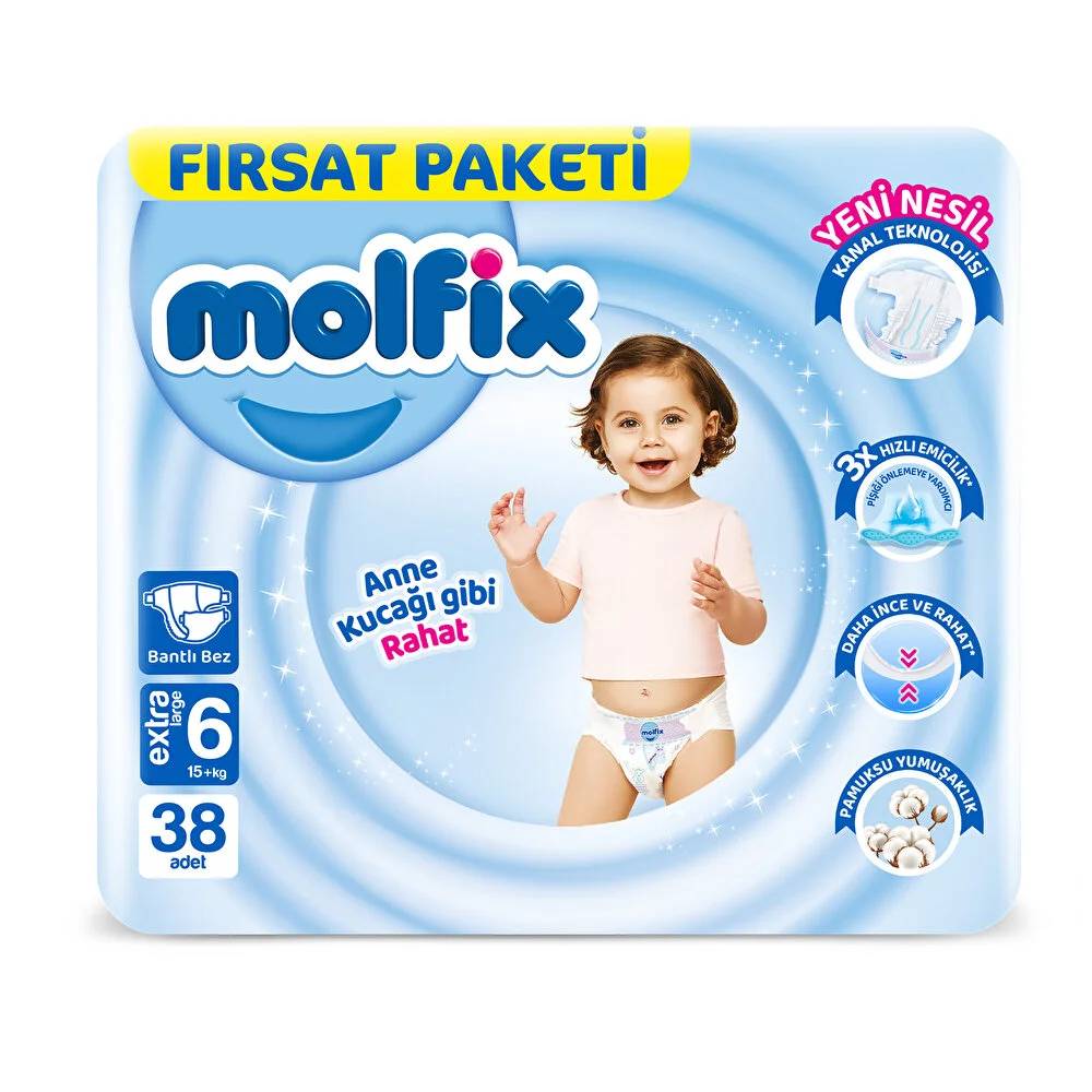 Molfix Fırsat Paketi Extra Large 6 Beden 38 Adet