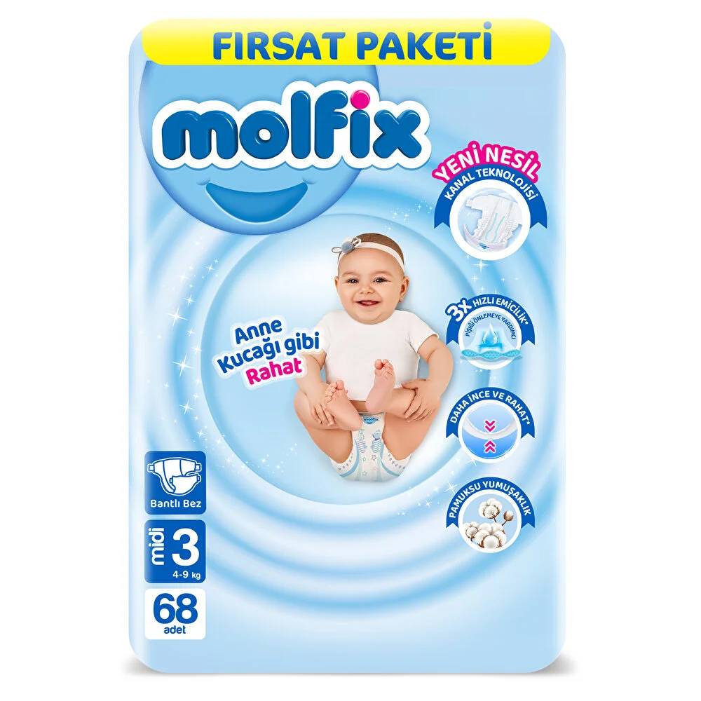 Molfix Fırsat Paketi Midi 3 Beden 68 Adet