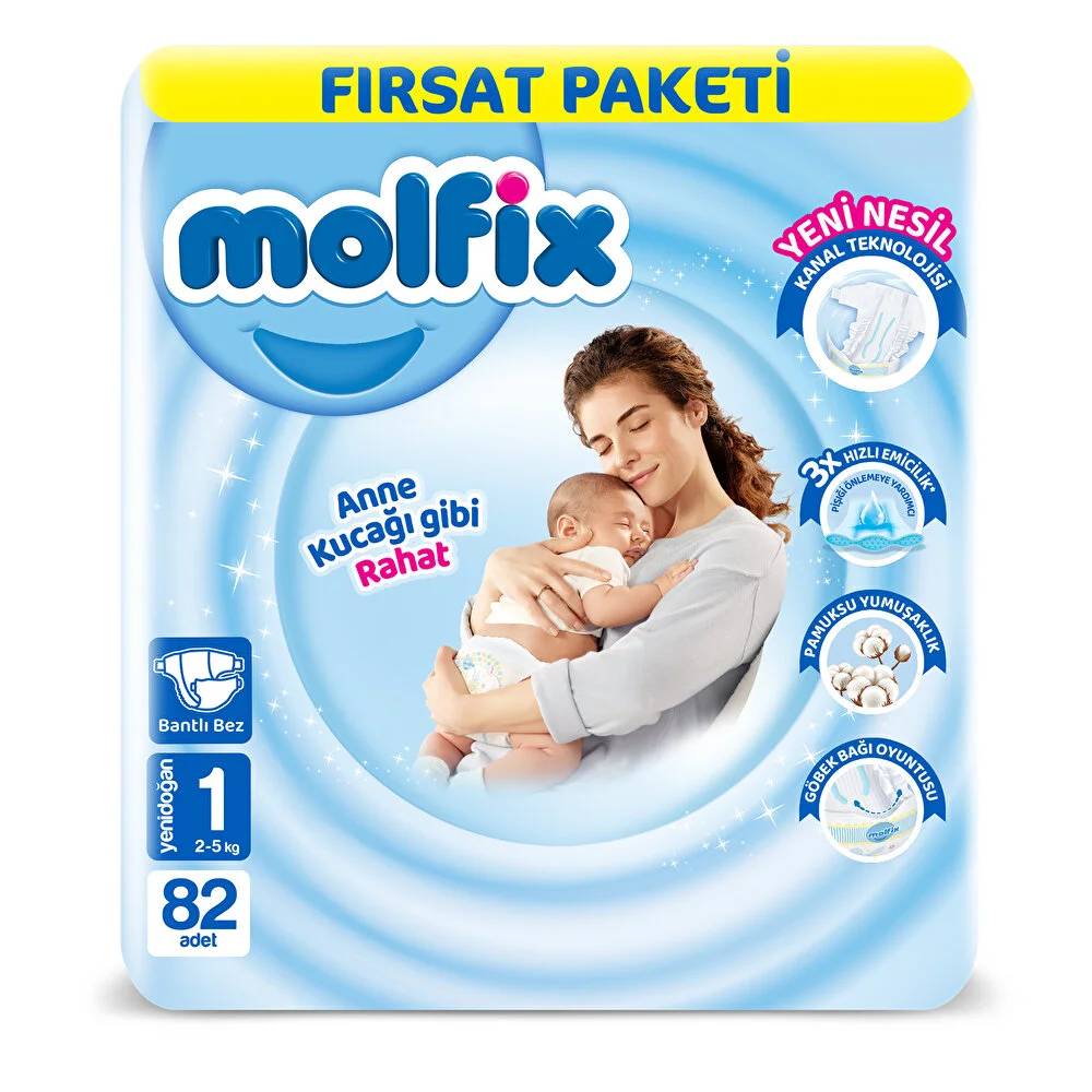 Molfix Fırsat Paketi Yenidoğan 1 Beden 82 Adet
