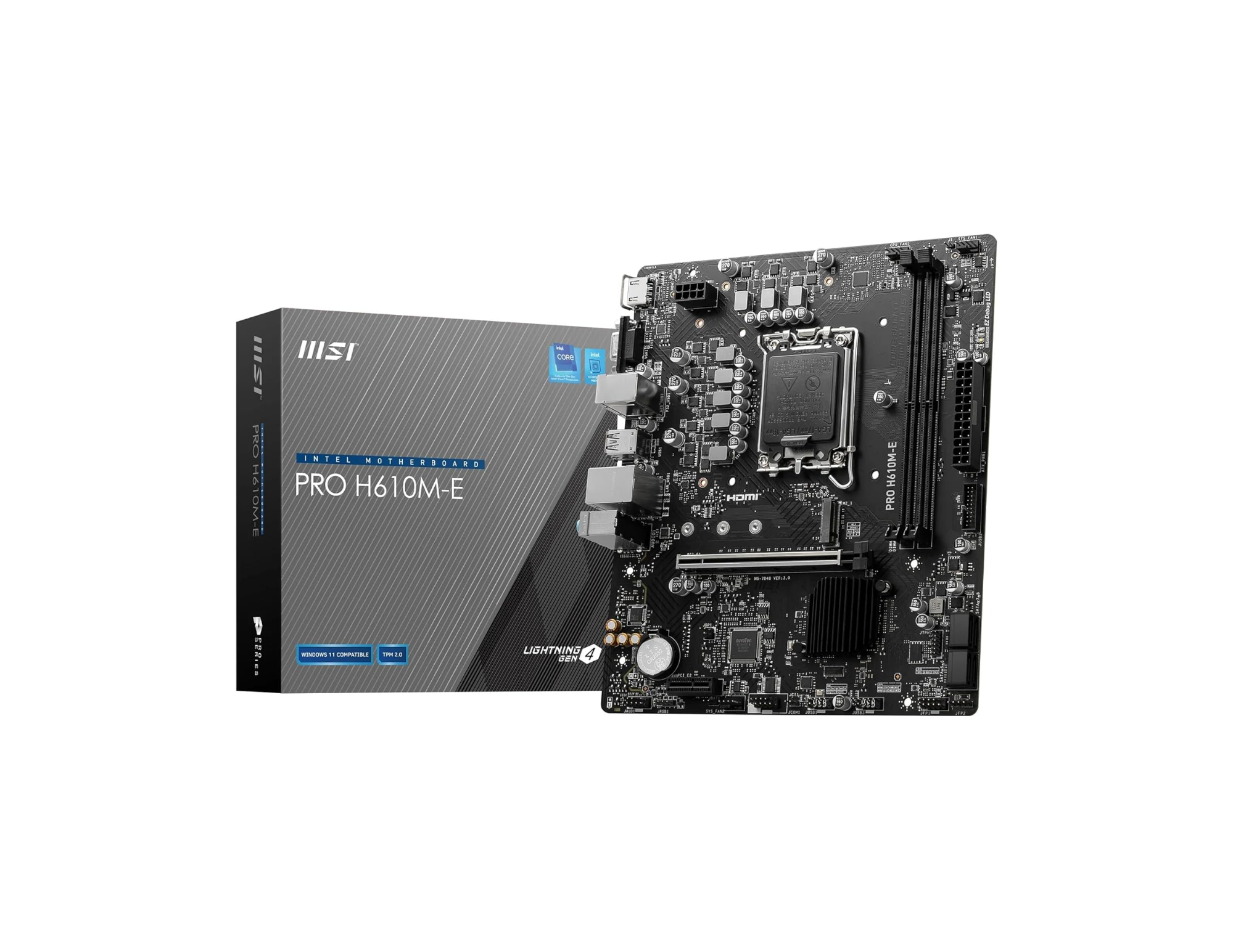 MSI MB PRO H610M-E SOKET 1700 DDR5 5600MHZ(OC) HDMI VGA M.2 USB3.2 1x 1G LAN mATX