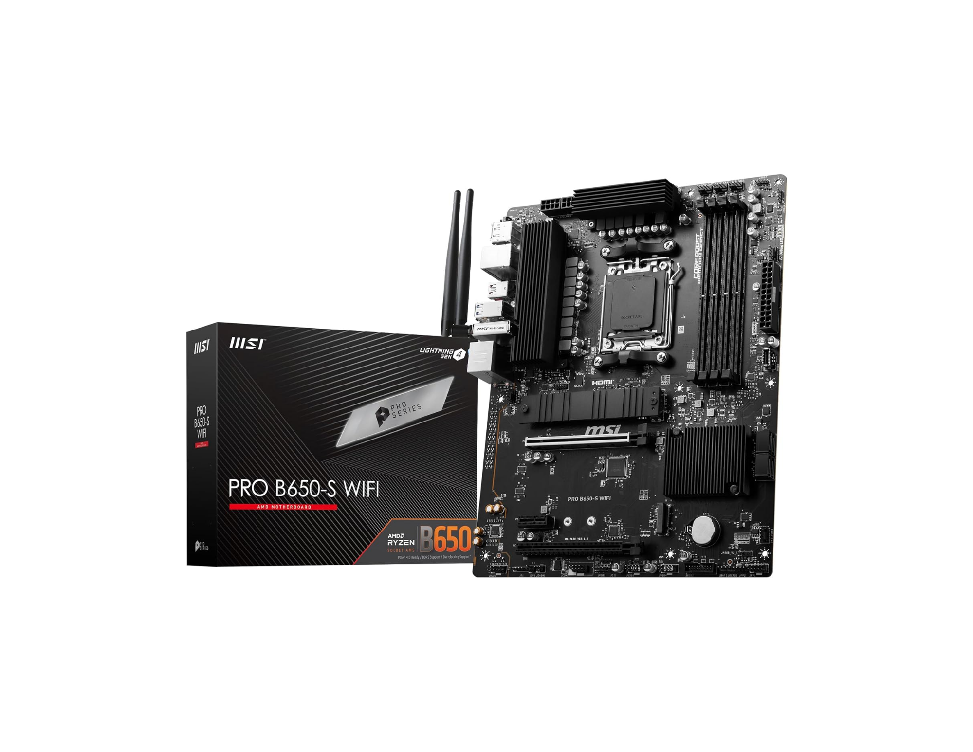 MSI PRO B650-S WIFI AM5 DDR5 7200MHZ(OC) HDMI DP M.2 USB3.2 2.5G LAN WI-FI 6E ATX Anakart