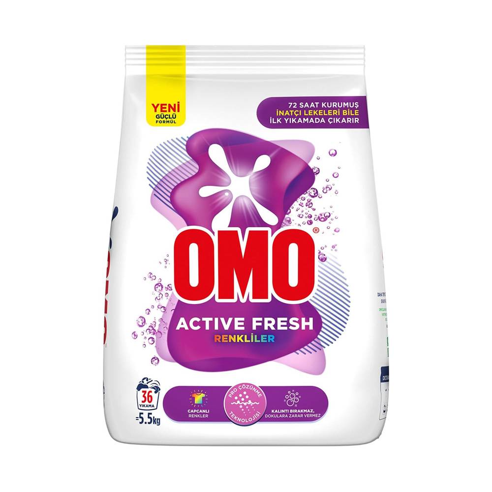 Omo Active Fresh Renkliler Toz Deterjanı 5.5 kg