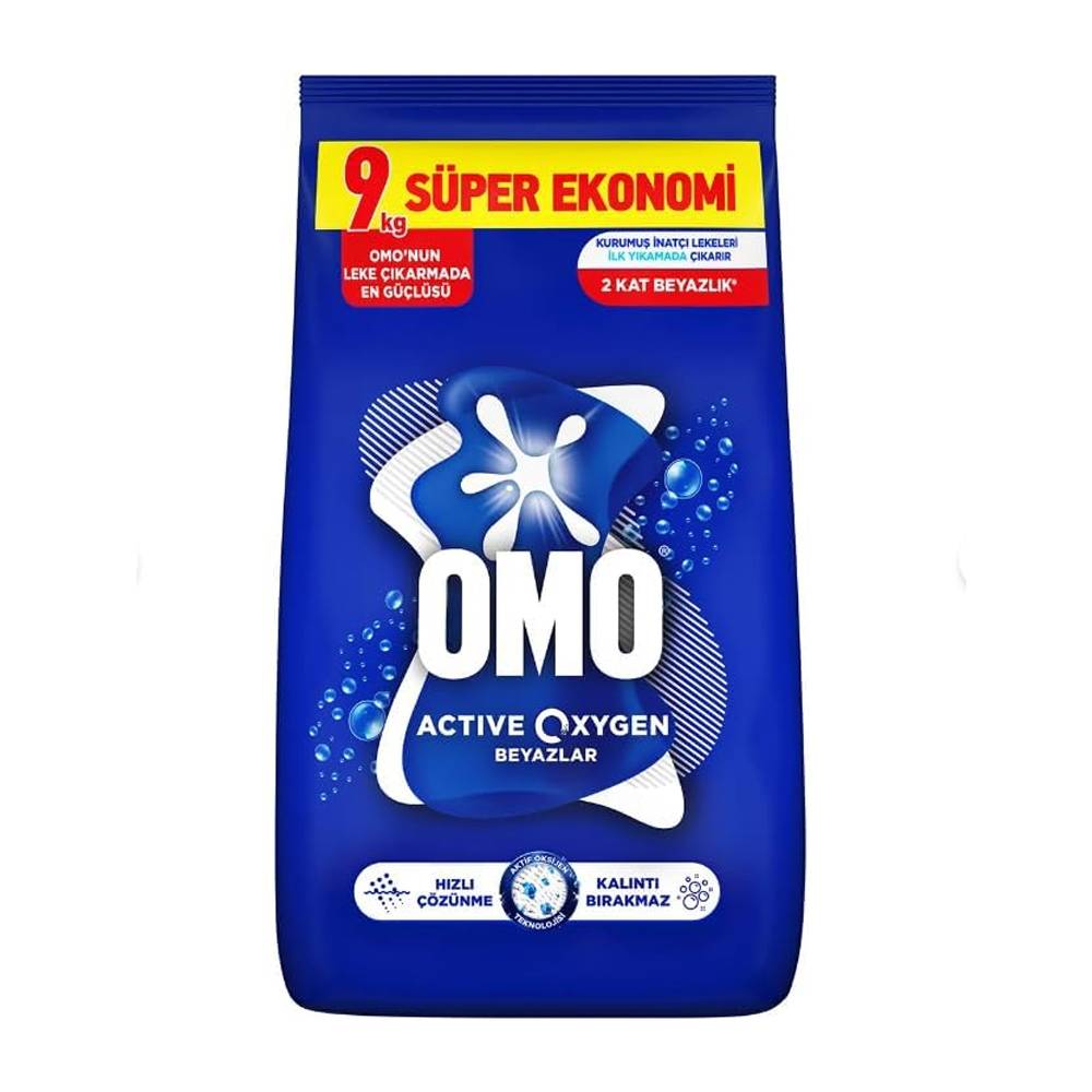 Omo Active Oxygen Beyazlar Toz Deterjanı 9 kg