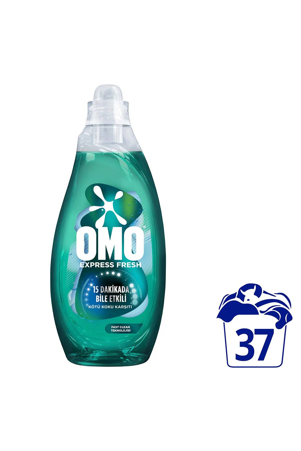 Omo Express Fresh Beyaz ve Renkliler Sıvı Çamaşır Deterjanı 37 Yıkama 1480 ml thumbnail