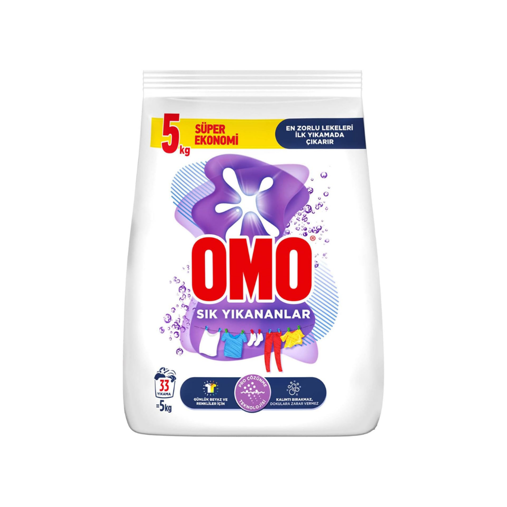 Omo Sık Yıkananlar Beyazlar ve Renkliler Toz Deterjanı 5 kg