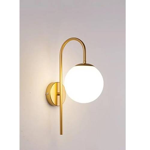 Ömür Avize Dolunay Gold Kasa Beyaz Camlı Tekli Aplik thumbnail