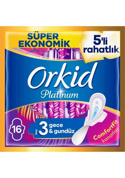 Orkid Platinum Gece 16'lı Hijyenik Ped