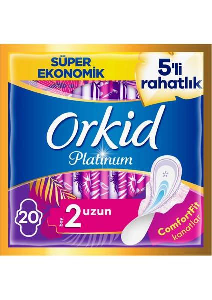 Orkid Platinum Hijyenik Ped Uzun 20 Adet Süper Ekonomik Paket