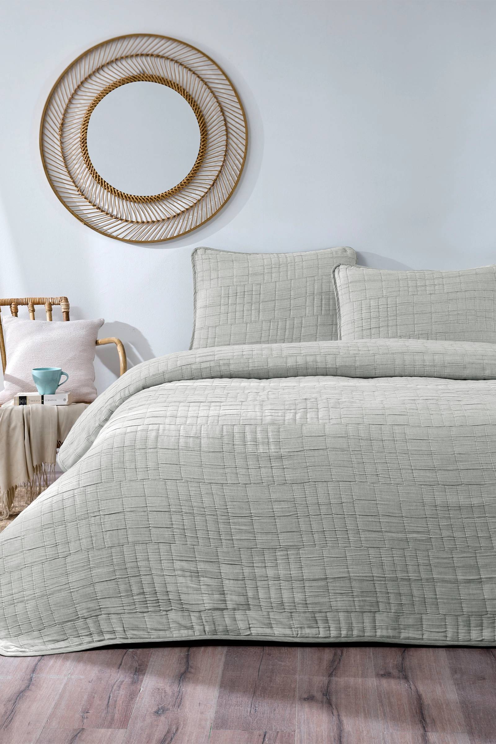 Özdilek Aura Çift Kişilik Yatak Örtüsü(Haki)