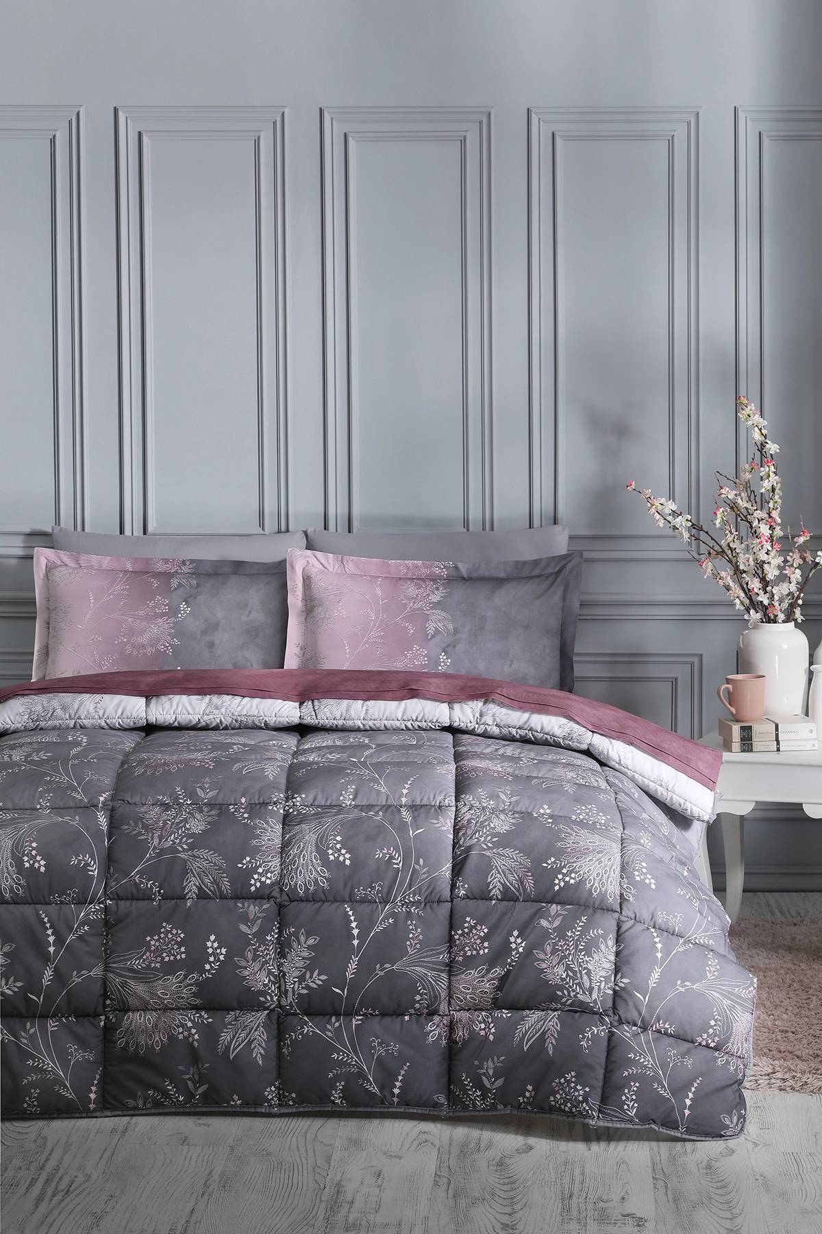 Özdilek Ditsy Çift Kişilik Uyku Seti (Mor)