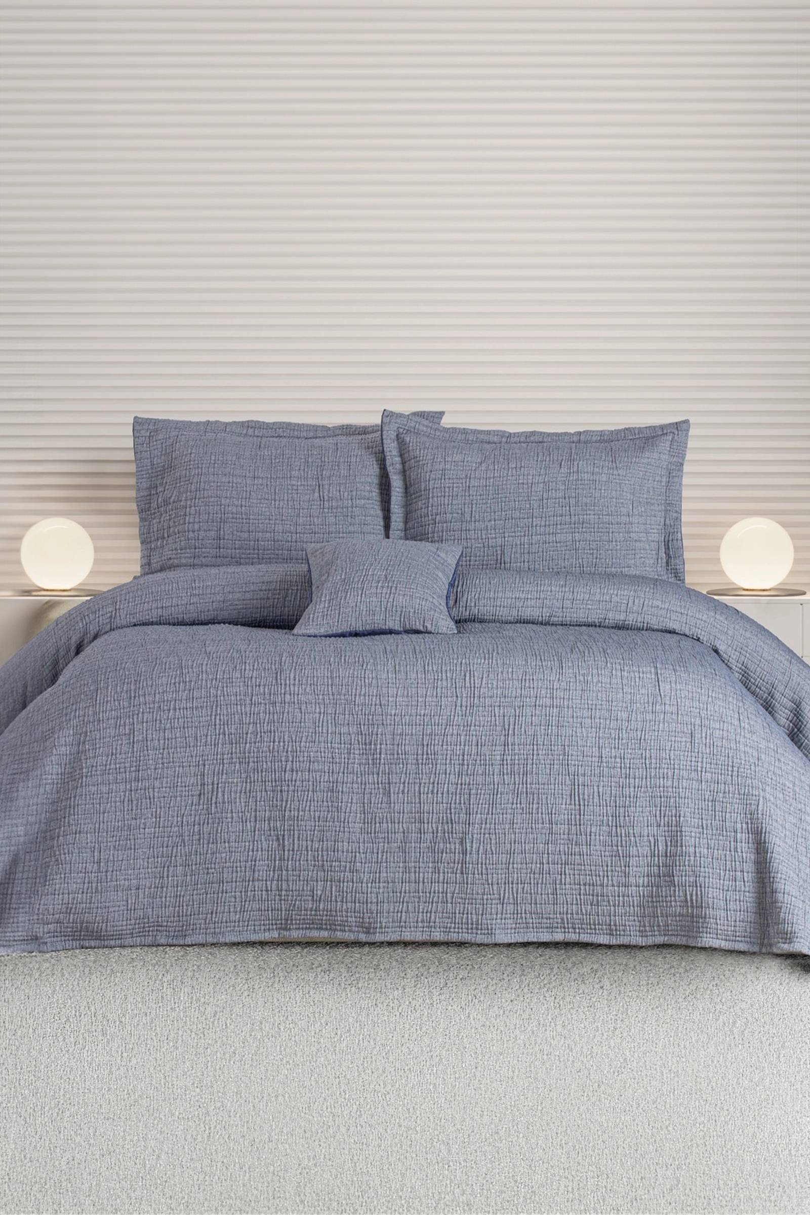 Özdilek Essence Çift Kişilik Yatak Örtüsü(İndigo) thumbnail