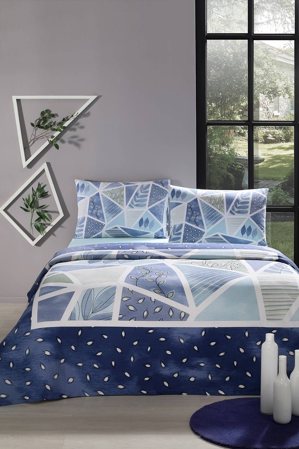 Özdilek Natural Patch Çift Kişilik Pike Takımı(Mavi)