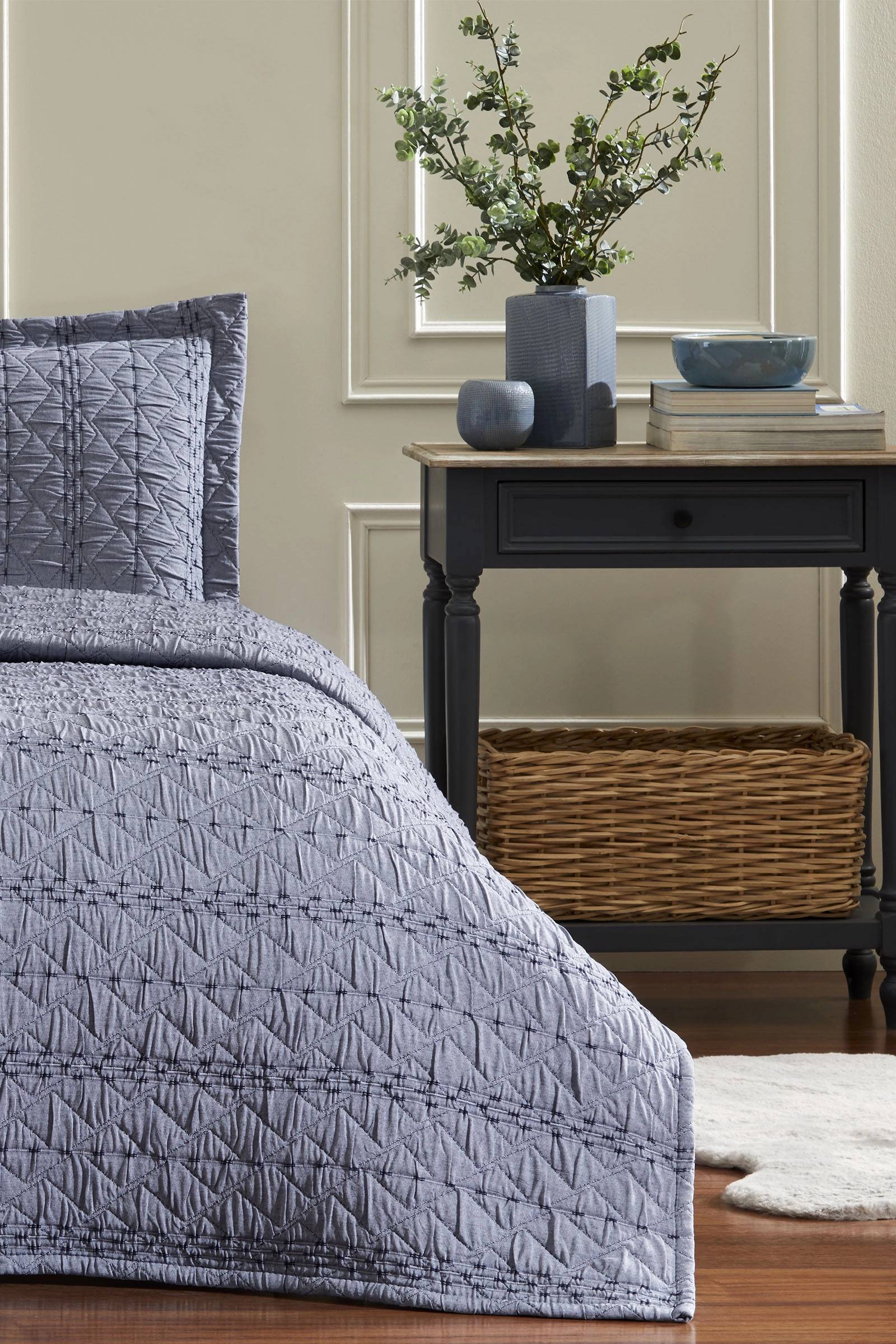 Özdilek Rain Çift Kişilik Yatak Örtüsü(İndigo) thumbnail